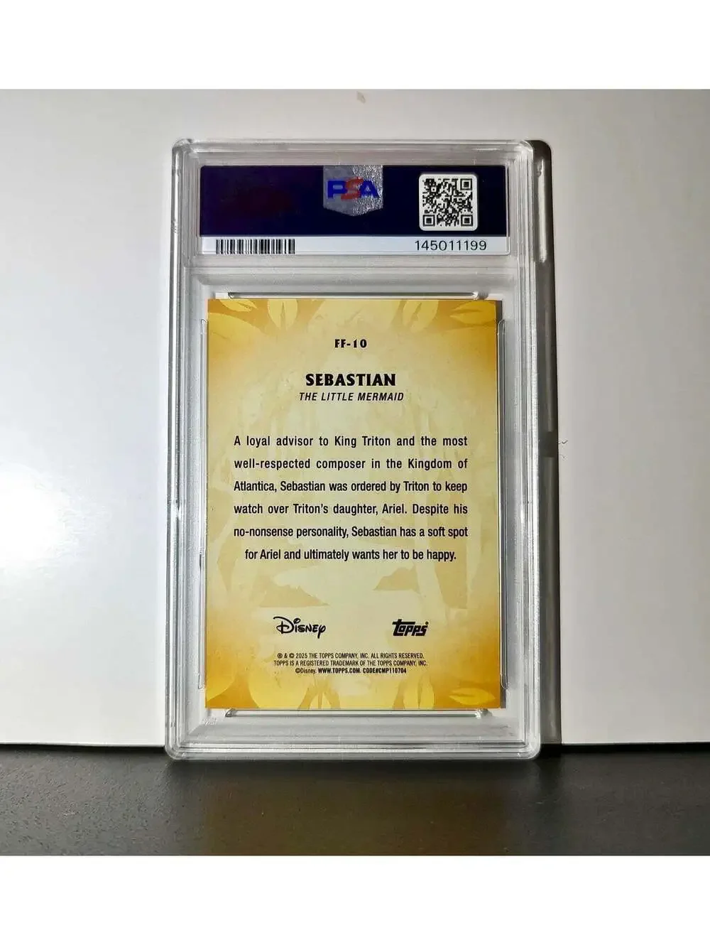 Sebastian 2025 Topps Disney #FF-10 Furry Friends Card The Little Mermaid PSA 9